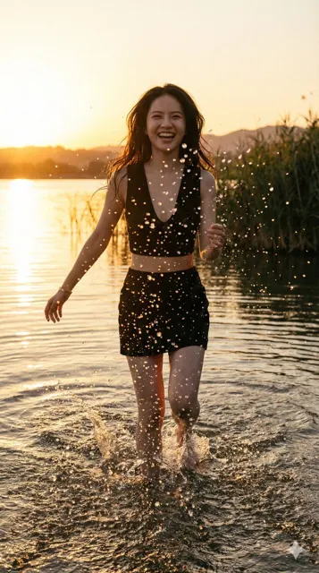 Sunset backlit joy