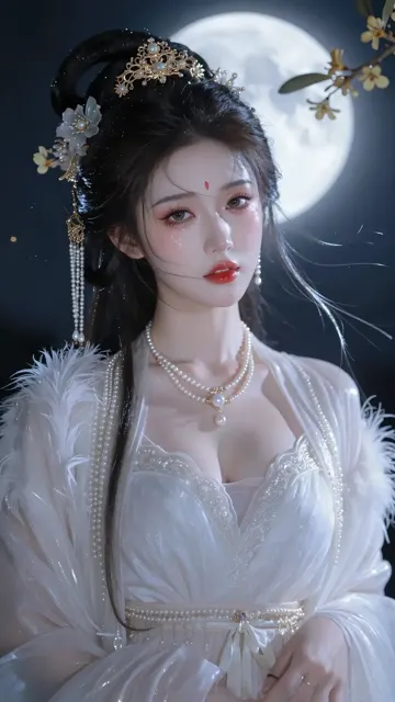 Ethereal chinese fairy moonlight portrait
