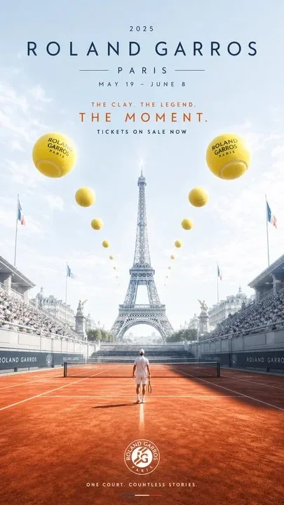 Bright clear ceremonial tennis open poster — Sonra
