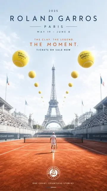 Bright clear ceremonial tennis open poster