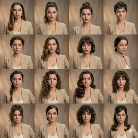 High end beauty hairstyle grid