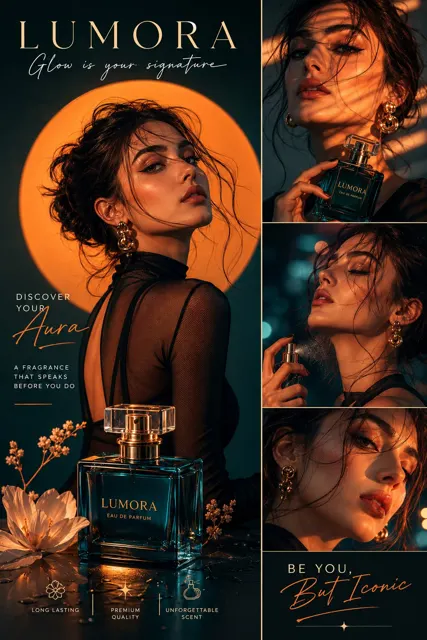 Ultra realistic portrait luxury brand commercial poster