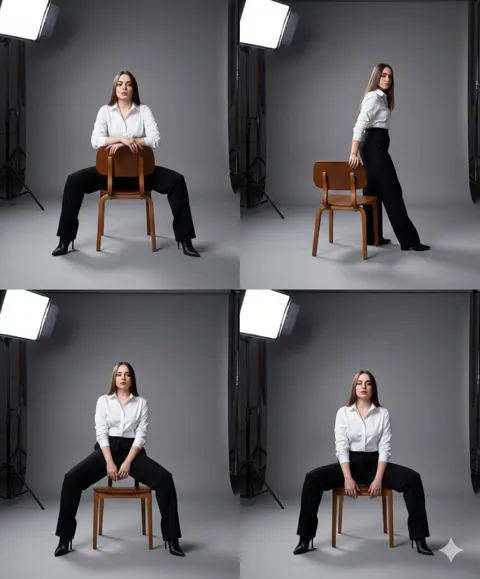 Top magazine style four grid fashion photoshoot