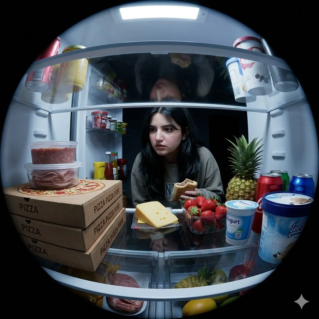 Late night snack pakistani girl fridge pov — After