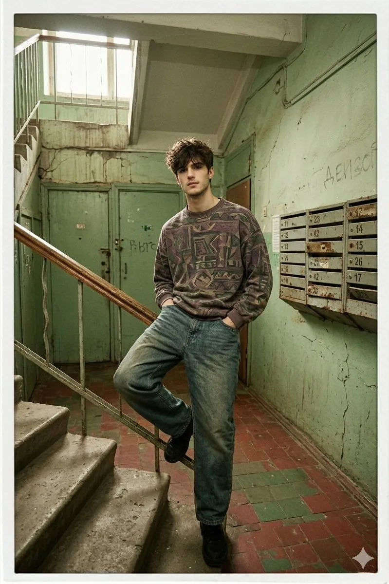 90s russian stairwell polaroid — Sonra