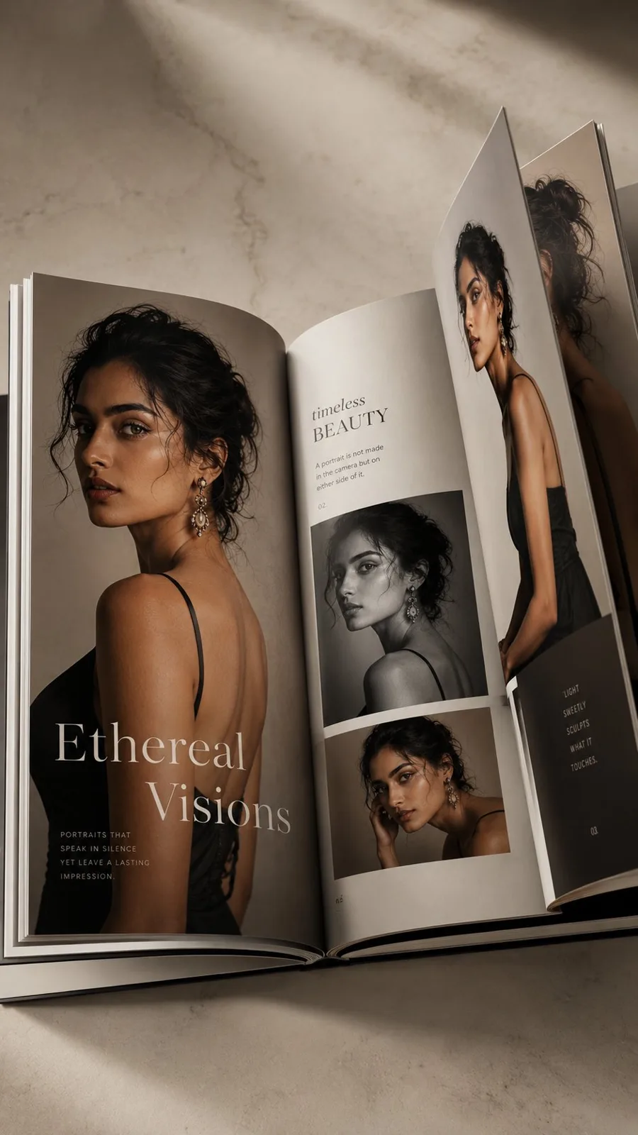 Luxury photorealistic coffee table book editorial portraits — Sonra