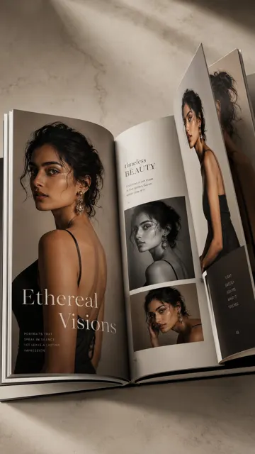Luxury photorealistic coffee table book editorial portraits