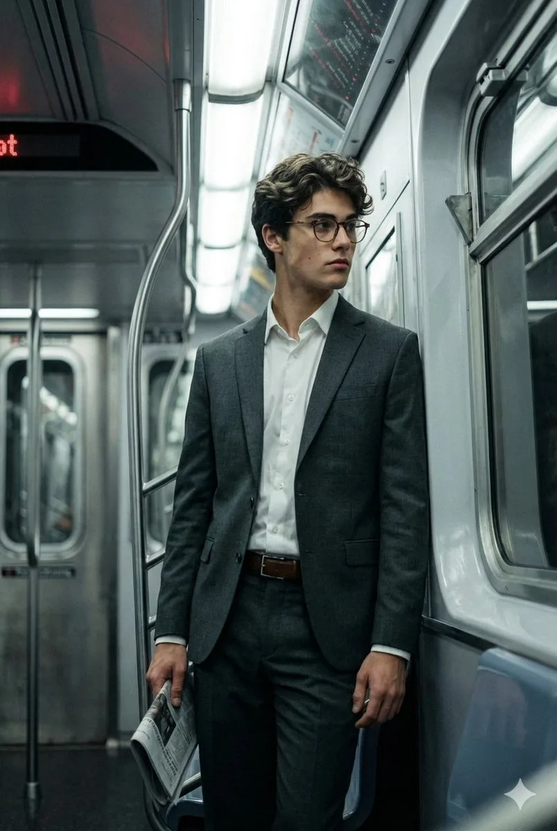 Minimal suit late subway — After