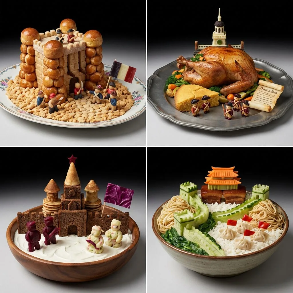Food dioramas of revolutions — After
