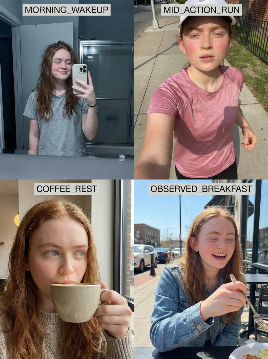 Sadie sink hyper realistic daily grid — After