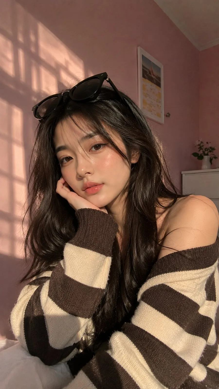 Ultra realistic indoor portrait fashion influencer aesthetic — Sonra
