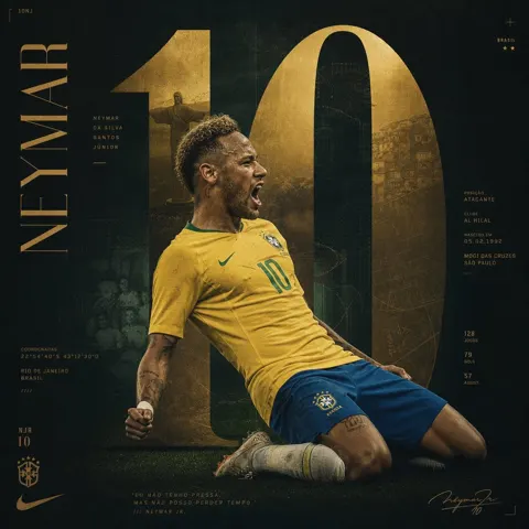 Neymar jr brazil sports poster behance design