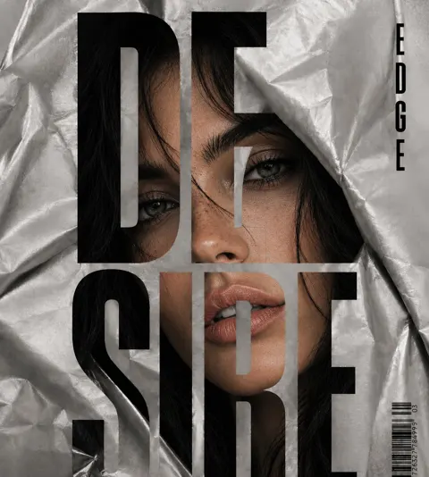 Ultra realistic editorial fashion poster typography portrait