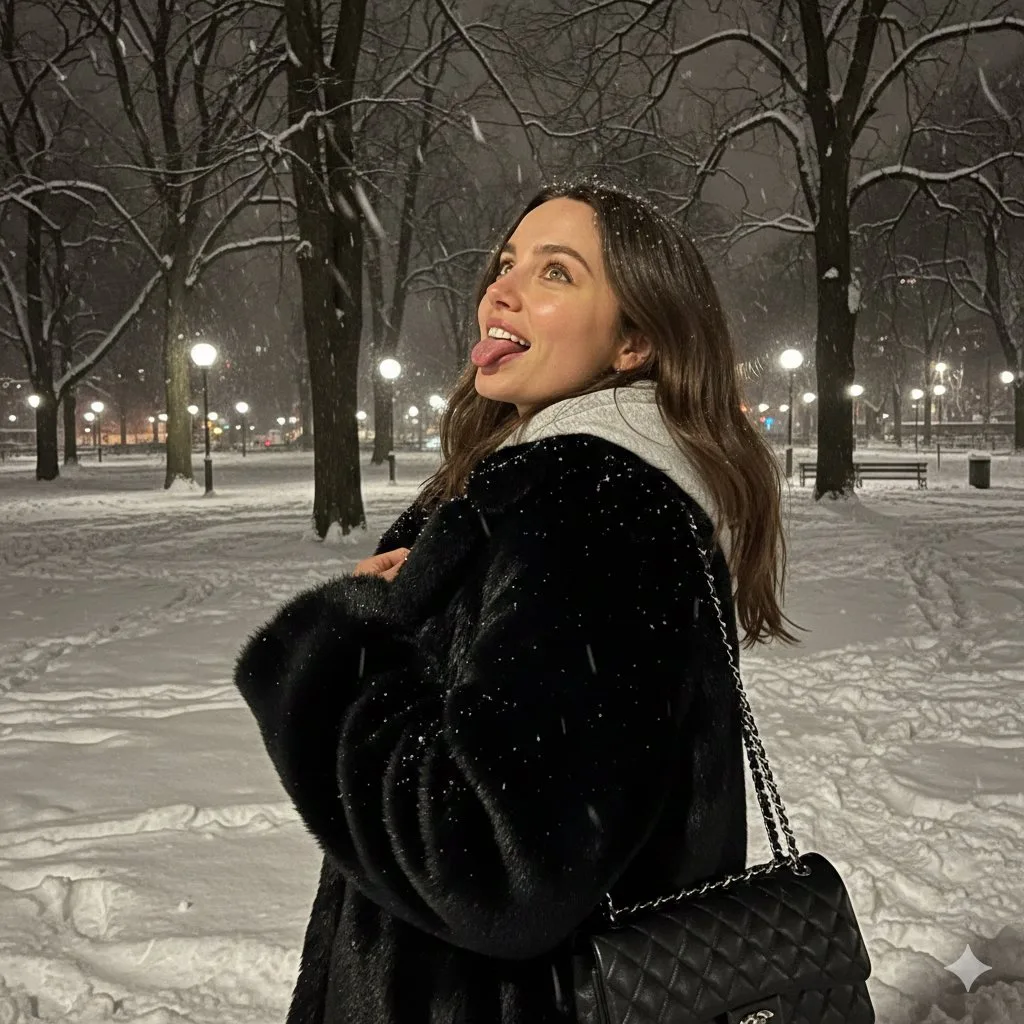 Black fur snow beauty — Sonra