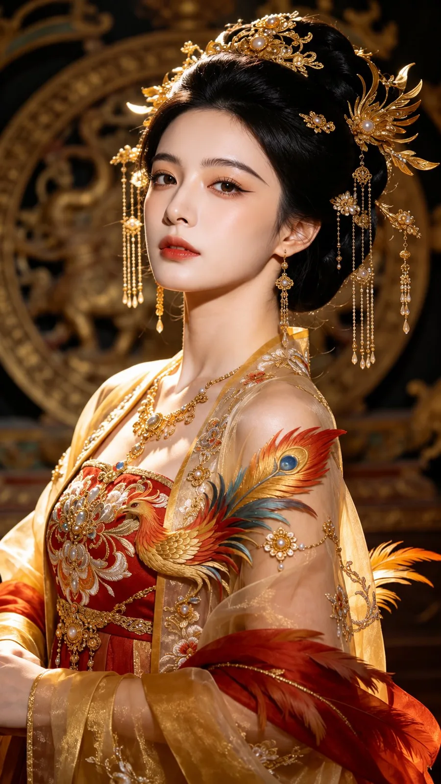Pure desire ccd style ancient beauty gold red attire — Sonra