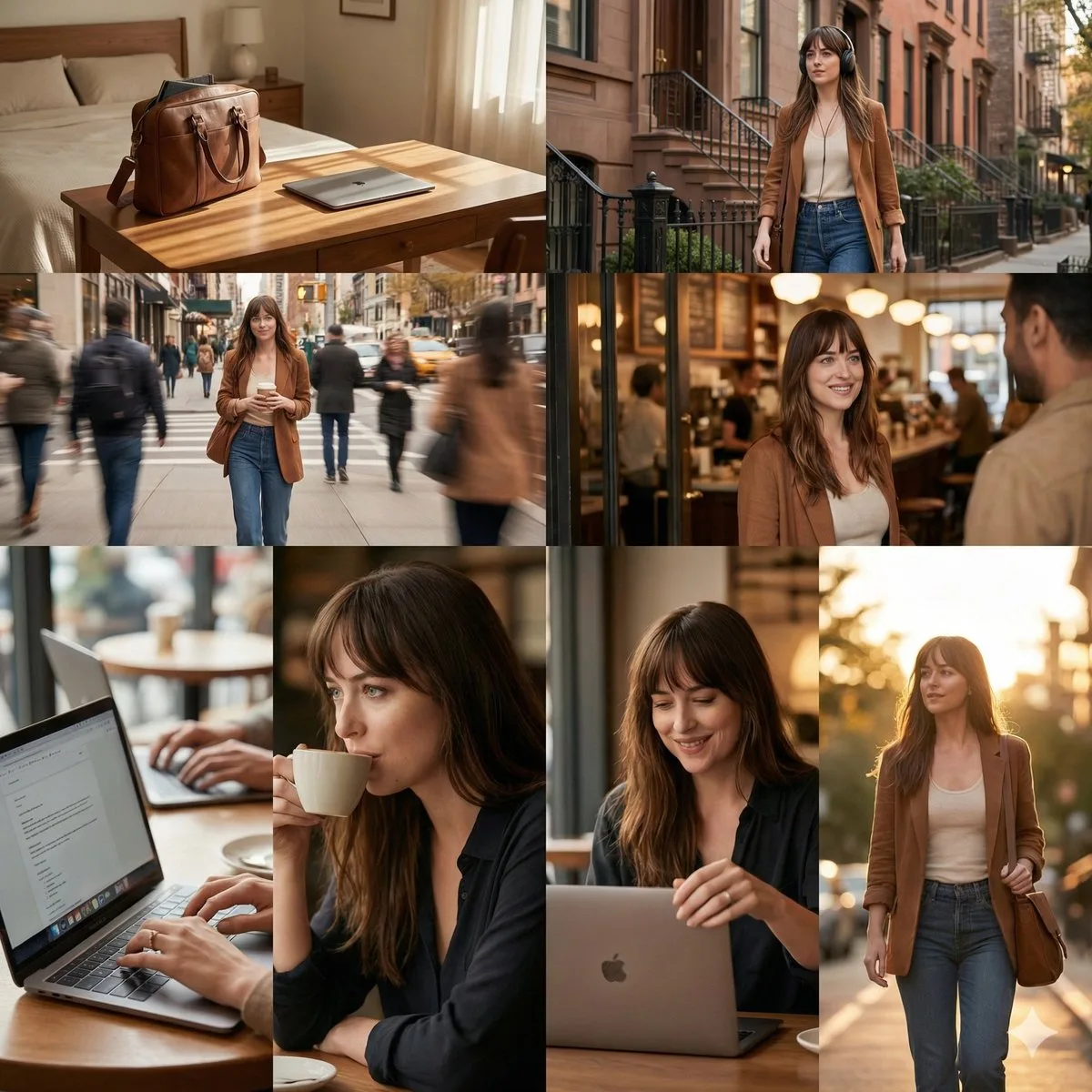 Golden hour coffee girl — After