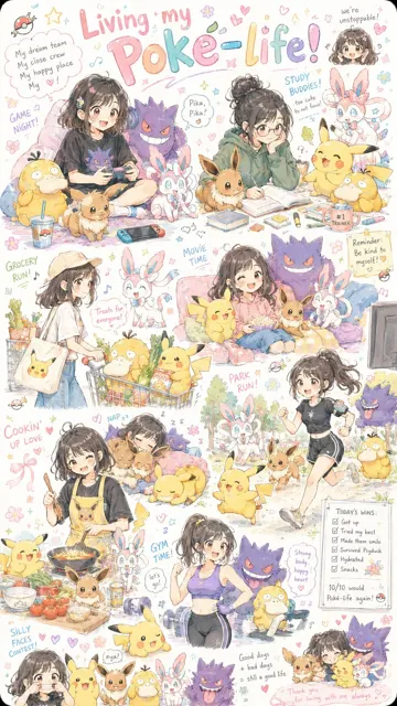 Chaotic pokemon sketchbook daily life