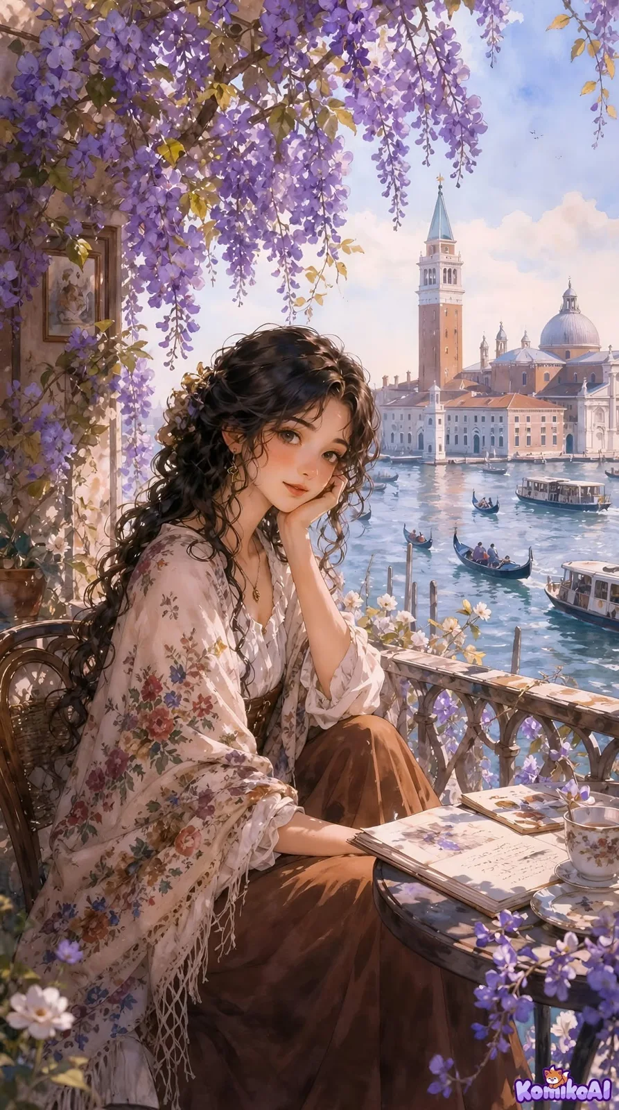 Dreamy anime inspired vintage woman european countryside — Sonra