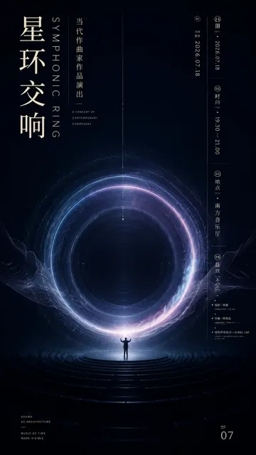 High end experimental art sound visualization poster