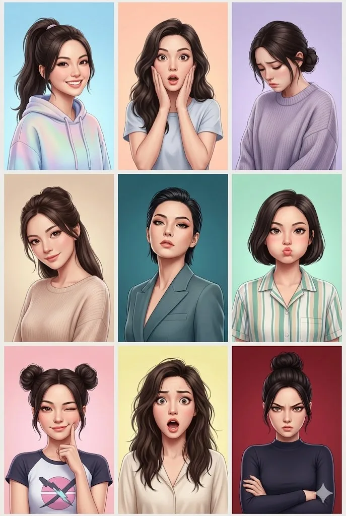 High end 3d 3x3 emotion grid — After