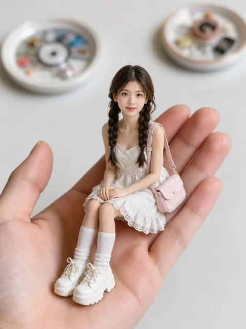 Realistic miniature collectible figure on palm