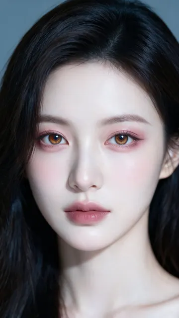 Charming bright eyed chinese woman cinematic beauty portrait