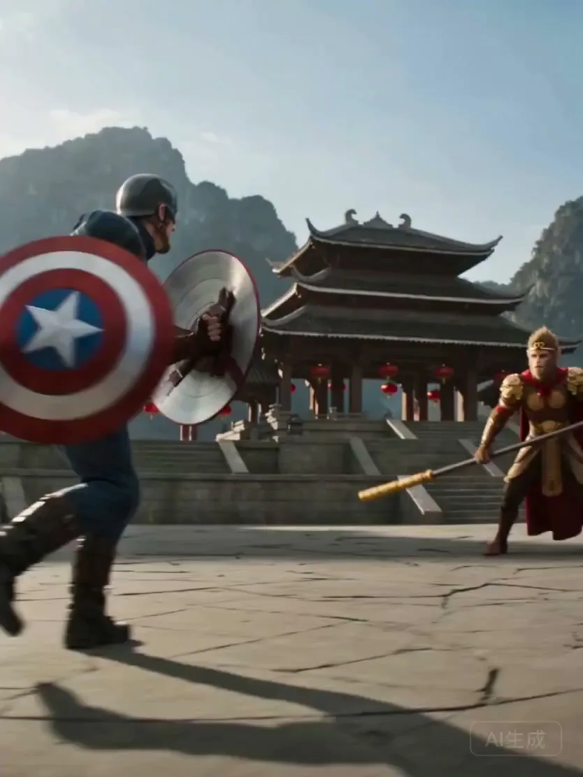 Epic clash of vibranium shield and golden staff — After