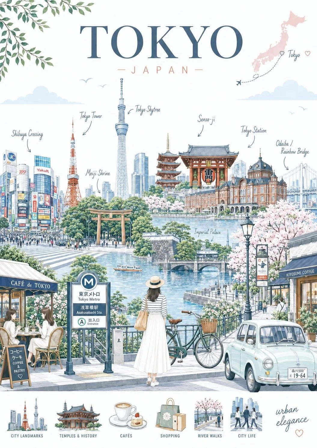 Sophisticated premium travel illustration flat vector — Sonra