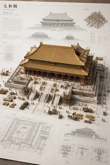 Architectural miniature blueprint chinese model