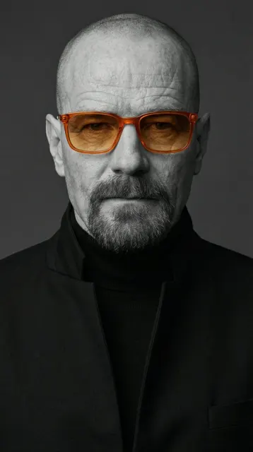 Minimalist bw portrait orange glasses