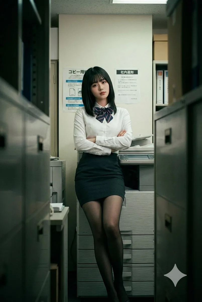 Voyeuristic retro office girl — Sonra