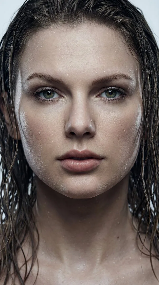 Vogue style wet hair supermodel closeup — After