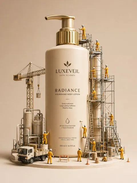 Luxeveil miniature diorama product ad