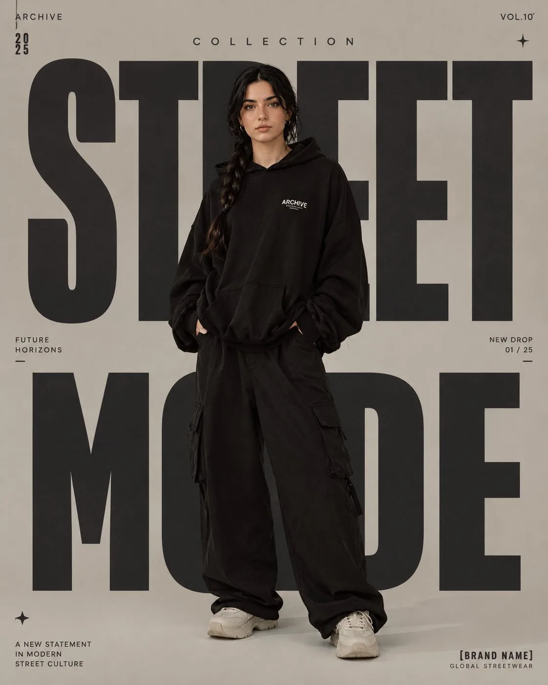 Premium high fashion editorial poster prompt — Sonra
