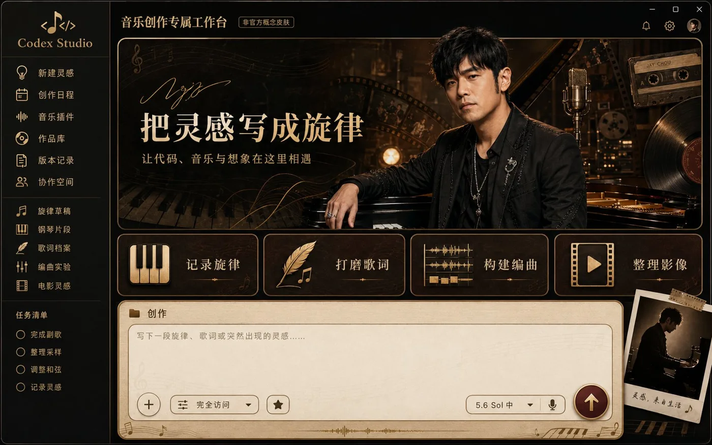 Jay chou codex desktop skin concept — After