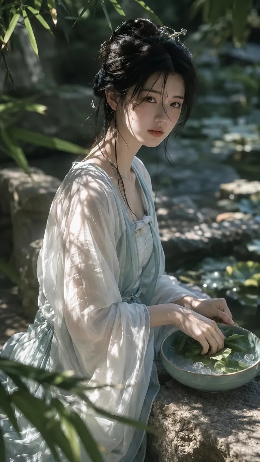 Summer bamboo forest chinese hanfu portrait — After
