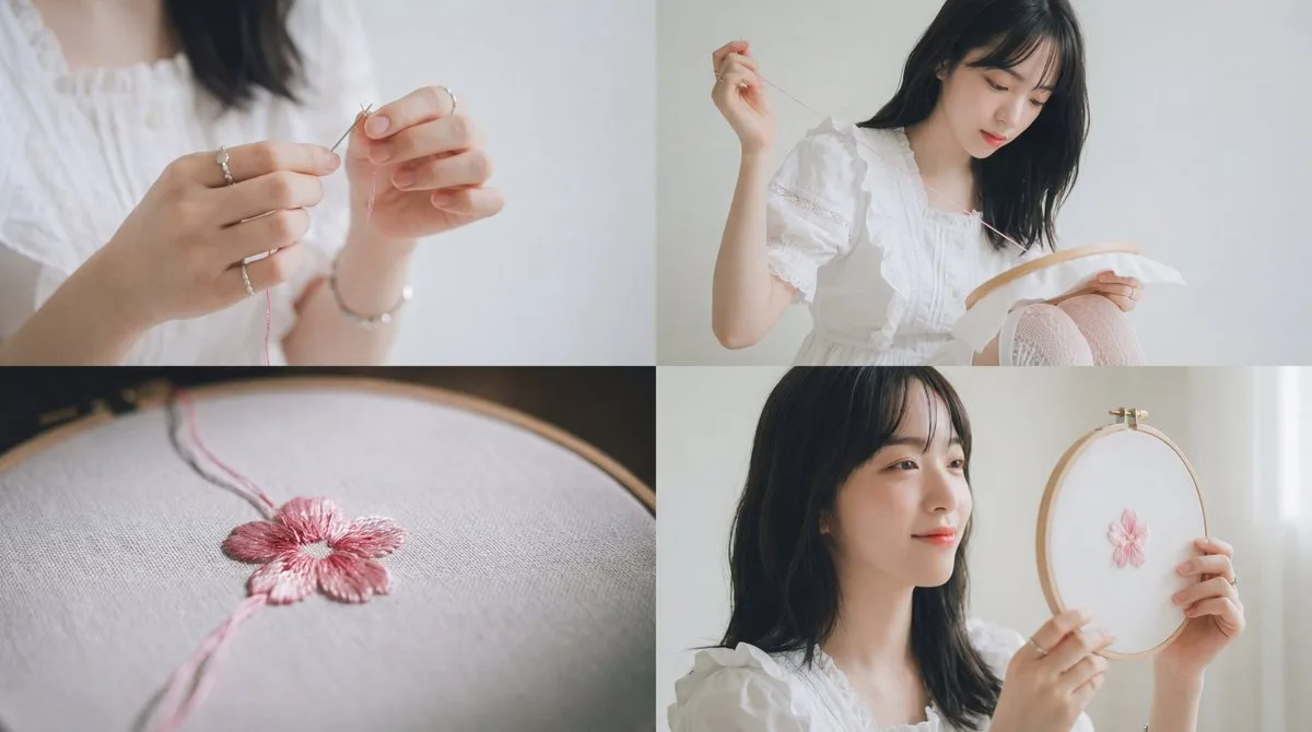 Soft embroidery time lapse cinematic — Sonra