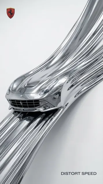 Time warped ferrari liquid chrome