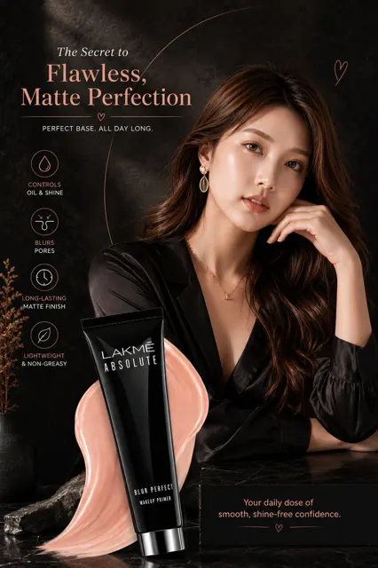 Ultra realistic luxury cosmetic matte primer ad