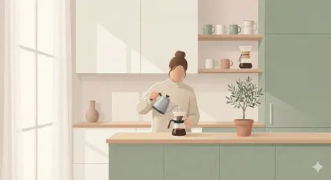 Scandinavian minimal cozy illustration