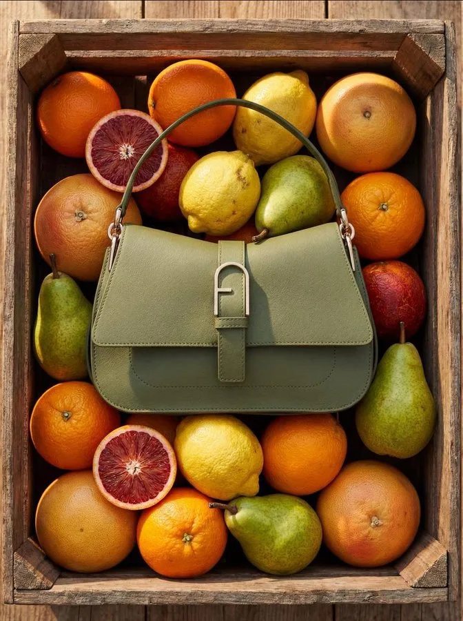 Fresh citrus luxury bag photography — Sonra