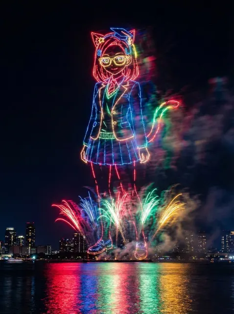 Splendid animals plants fireworks art