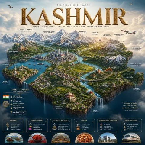 Kashmir miniature floating island map