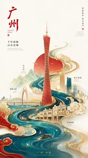 Minimalist guochao guangzhou tower