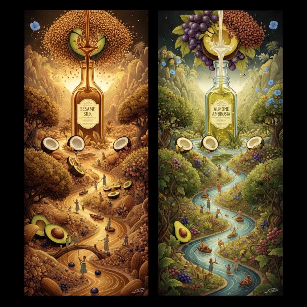 Golden sesame almond fantasy world — Sonra