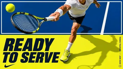 High impact tennis advertising visual poster