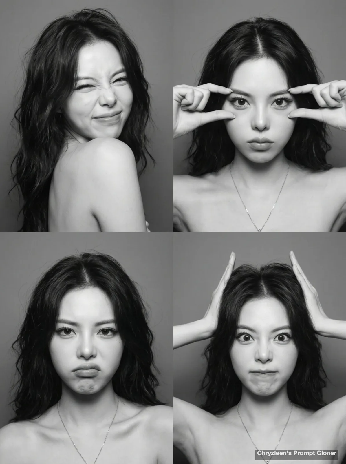 High fidelity bw photo booth grid prompt — Sonra