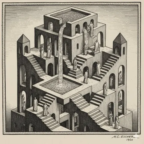 Escher optical illusion