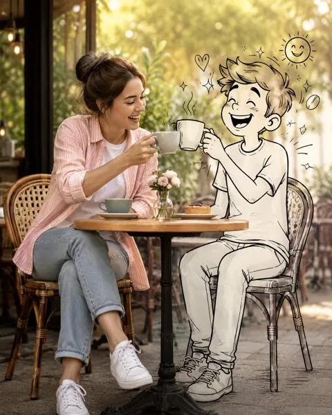 Ultra realistic lifestyle photography mixed media line art