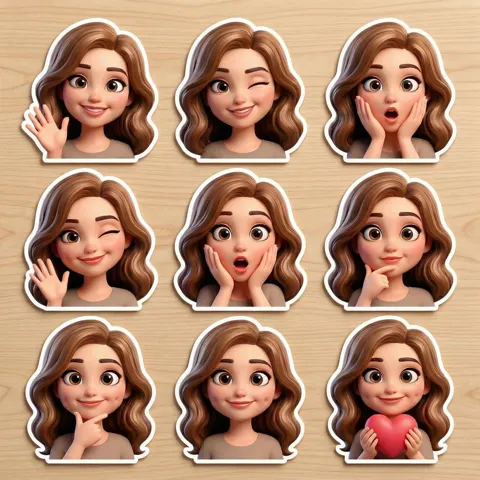 Pixar 3d cute stickers